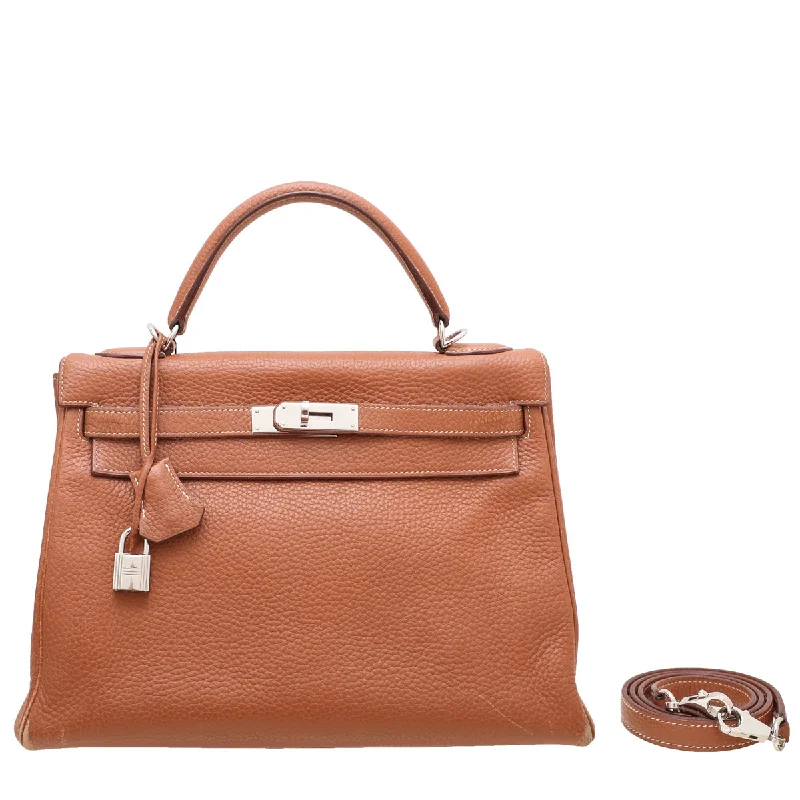 Hermes Gold Clemence Retourne Kelly 32 Bag