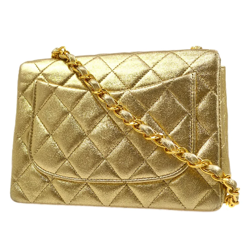 CHANEL 1991-1994 Classic Square Flap 17 Gold Lambskin