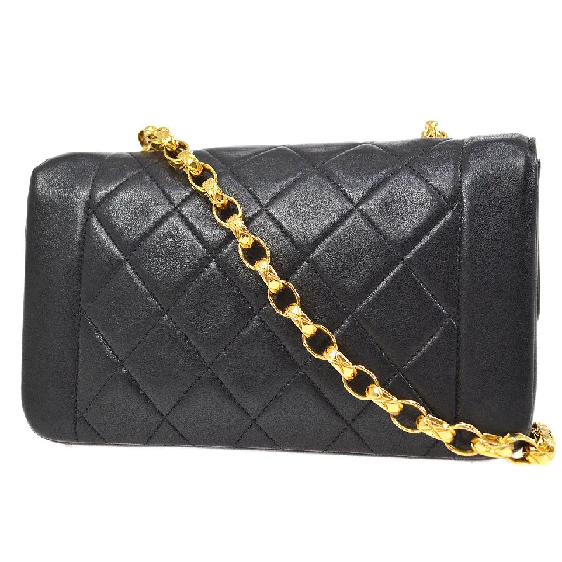 CHANEL 1991-1994 Border Flap Mini Black Lambskin