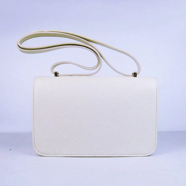 Hermes Calf Leather Message Bag H020 Beige Golden