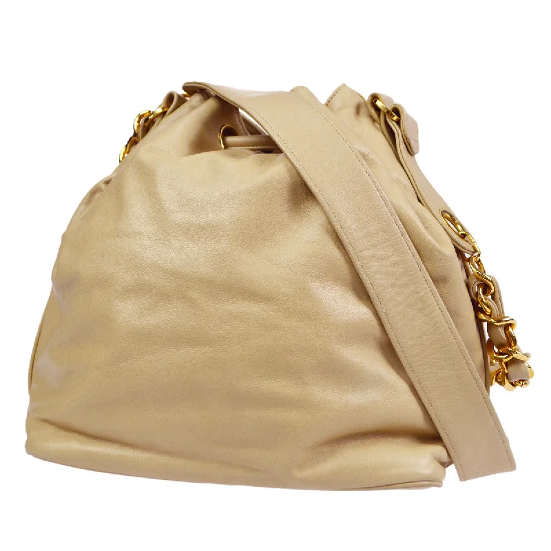 Chanel 1991-1994 Shoulder Bag Beige Lambskin