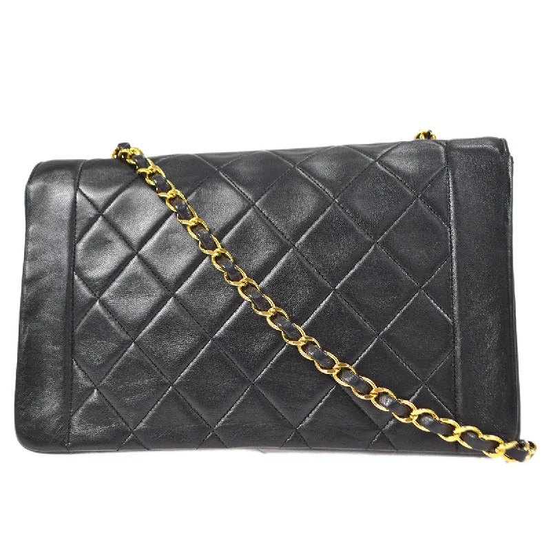 CHANEL 1989-1991 Diana Flap Medium Black Lambskin