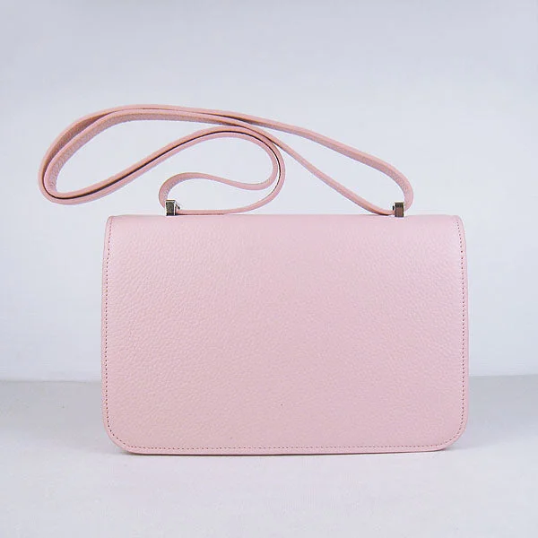 Hermes Calf Leather Message Bag H020 Pink Silver