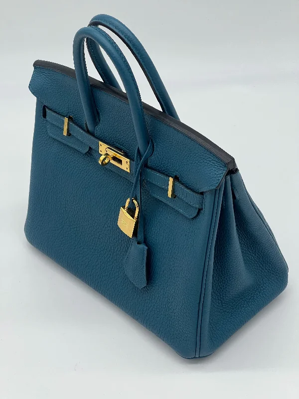 Hermes Birkin 25 Bleu Jean Togo Gold Hardware