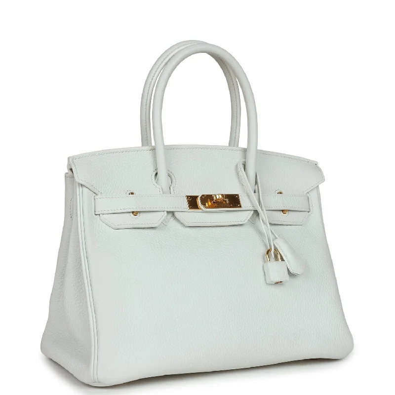 Hermes Birkin 30 White Clemence Gold Hardware