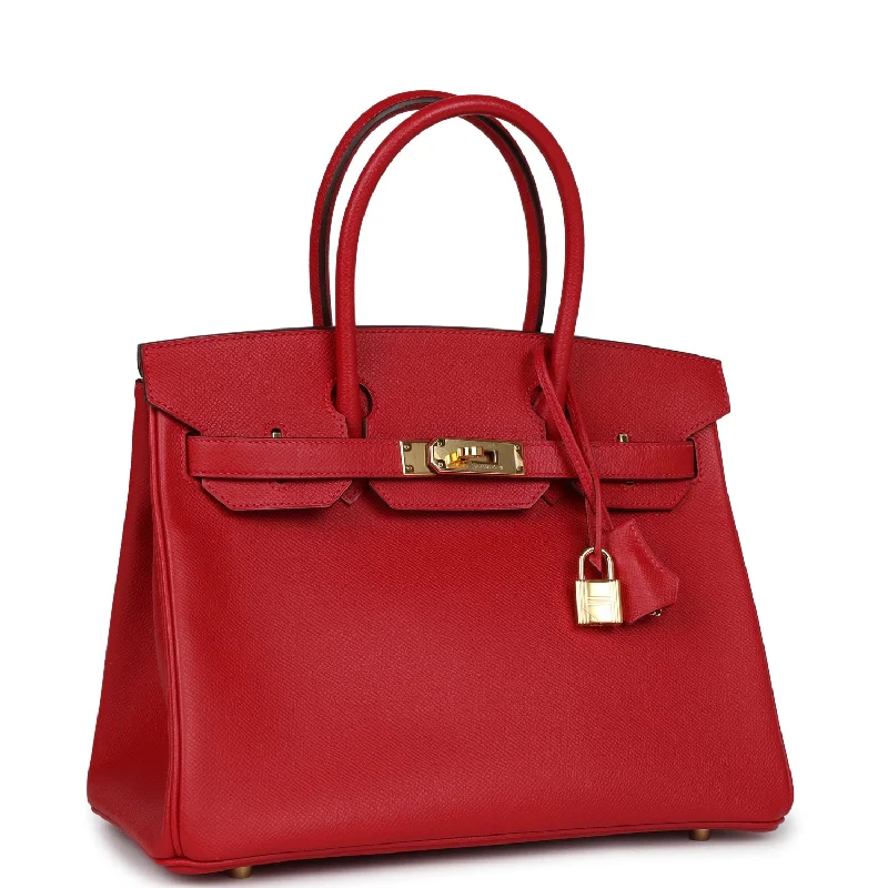 Hermes Birkin 30 Rouge Casaque Epsom Gold Hardware