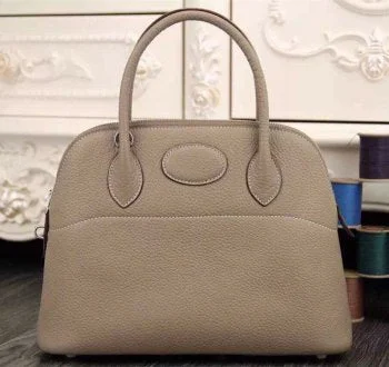 Hermes Bolide 31cm Togo Leather Light Grey Bag