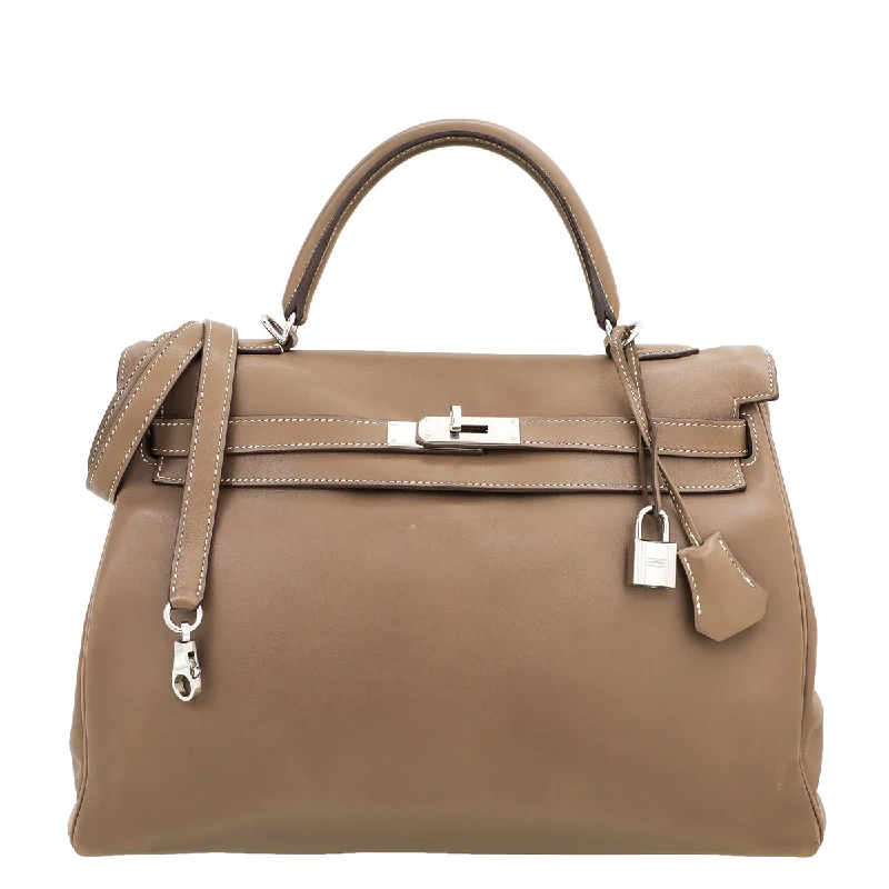 Hermes Etoupe Swift Kelly 35 Bag