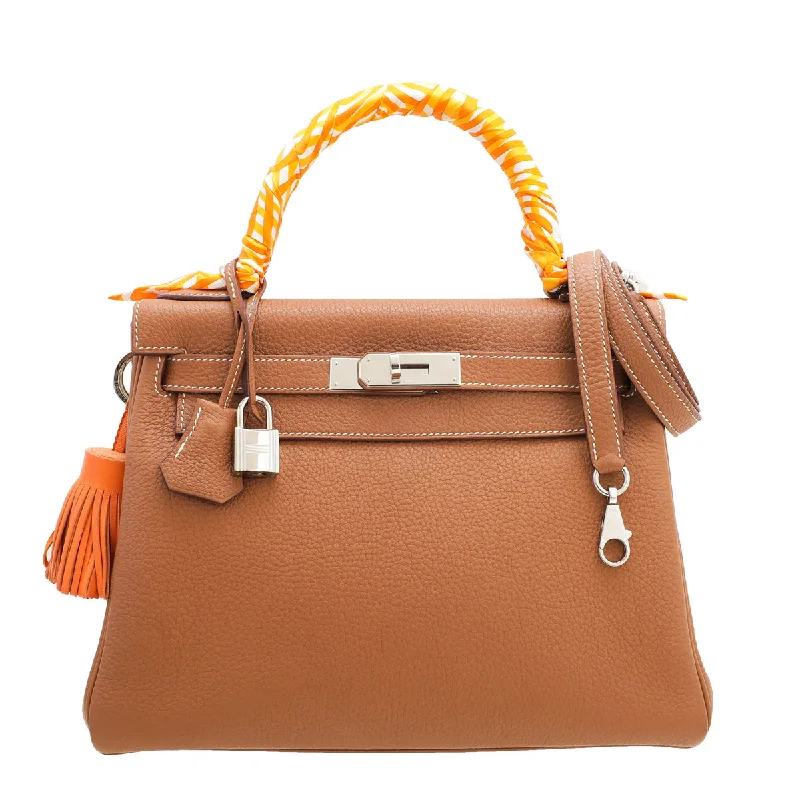 Hermes Gold Retourne Kelly W- 2 Carmen Charm and Twilly