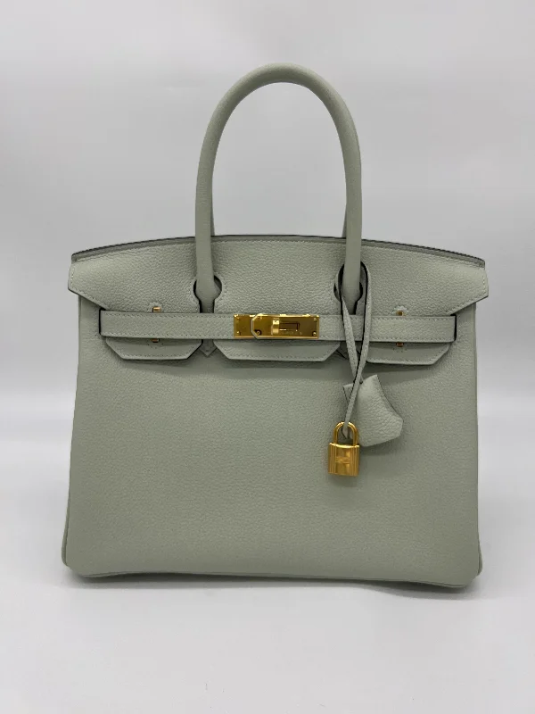 Hermes Birkin 30 Veau Togo Gris Neve Gold Hardware