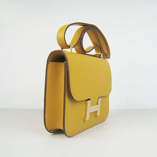 Hermes Constance Cowskin Leather Bag H017 yellow golden