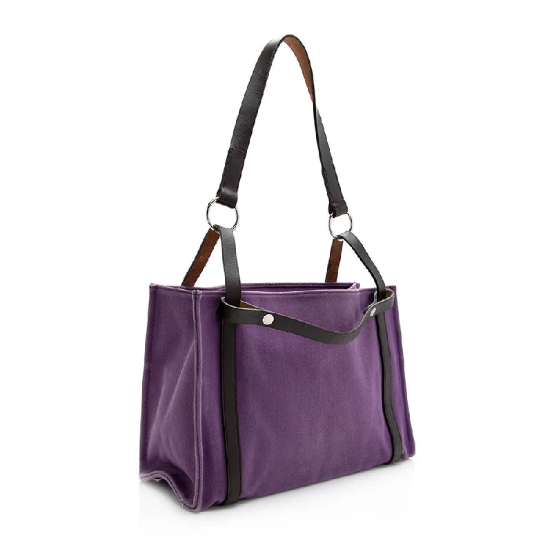 Hermes Canvas Leather Cabalicol Tote (SHF-21627)