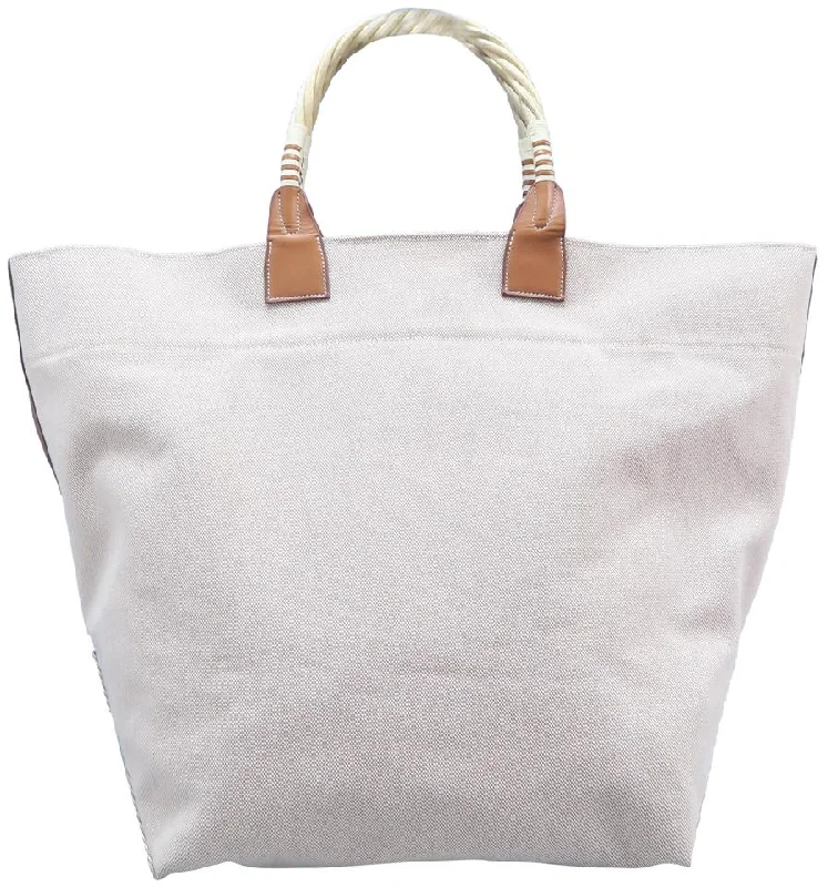 Hermès Wood Handle Natural Toile Tote