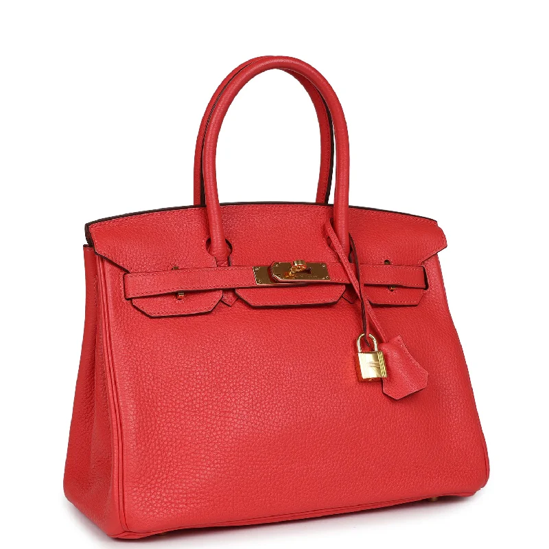 Hermes Birkin 30 Geranium Clemence Gold Hardware