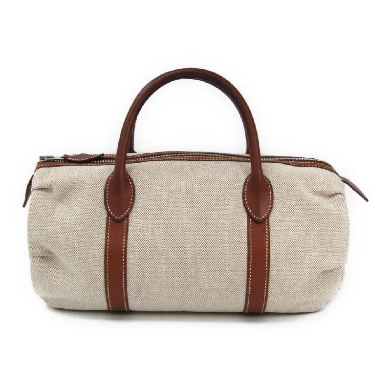 Hermes Beige Canvas Polochon Mademoiselle Tote (SHA11698)