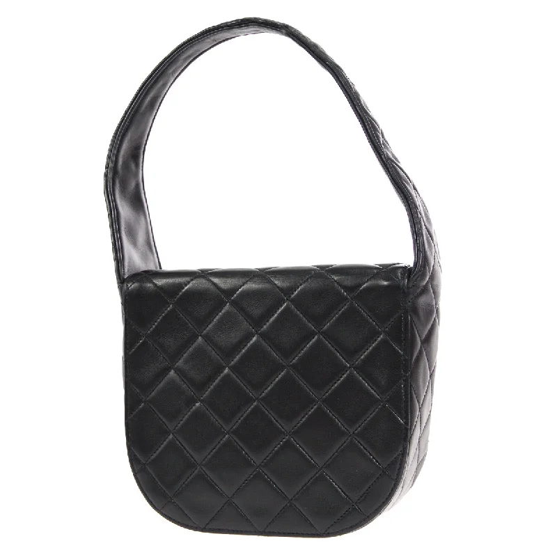 CHANEL 1991-1994 Flap Handbag Mini Black Lambskin