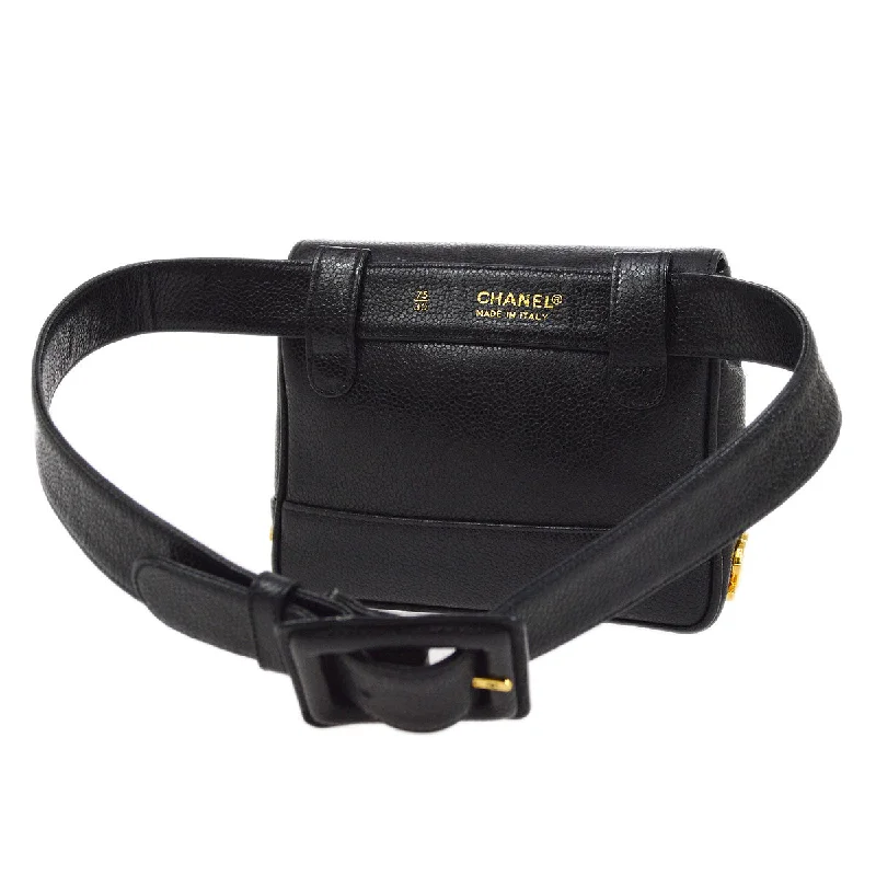 CHANEL 1991-1994 Triple CC Belt Bag Black Caviar #75