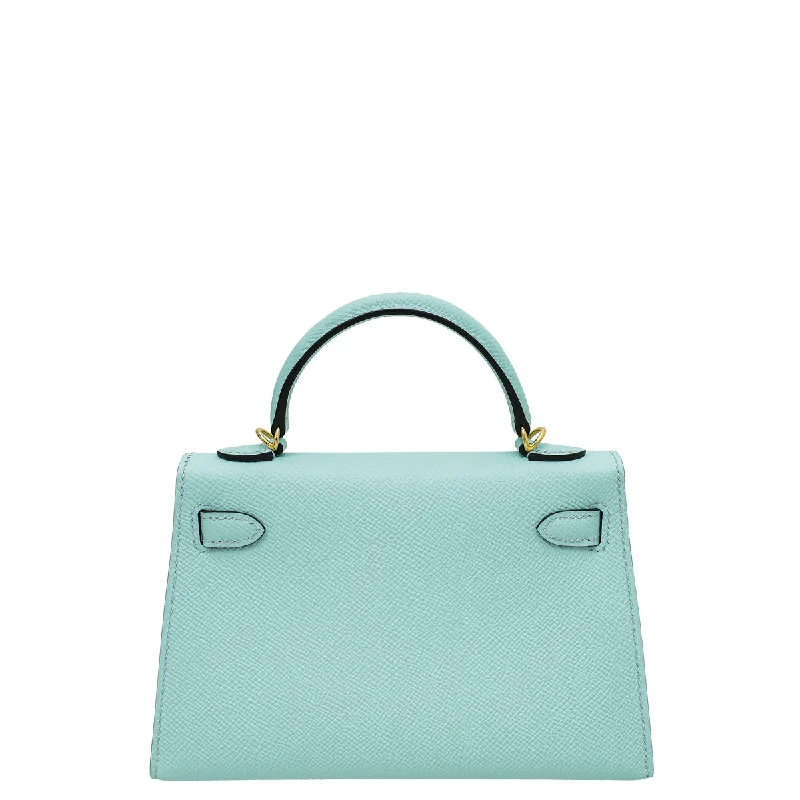 Hermes Bleu Zephyr Sellier Mini Kelly Bag