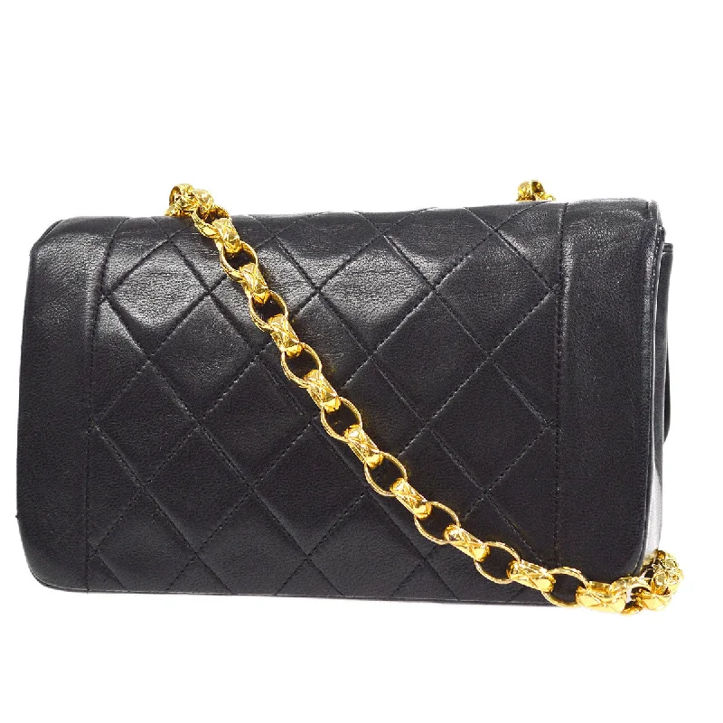 CHANEL 1989-1991 Border Flap Mini Black Lambskin