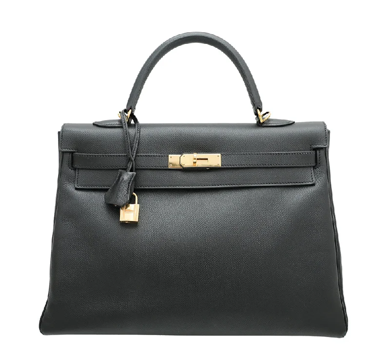 Hermes Black Retourne Kelly 35 Bag