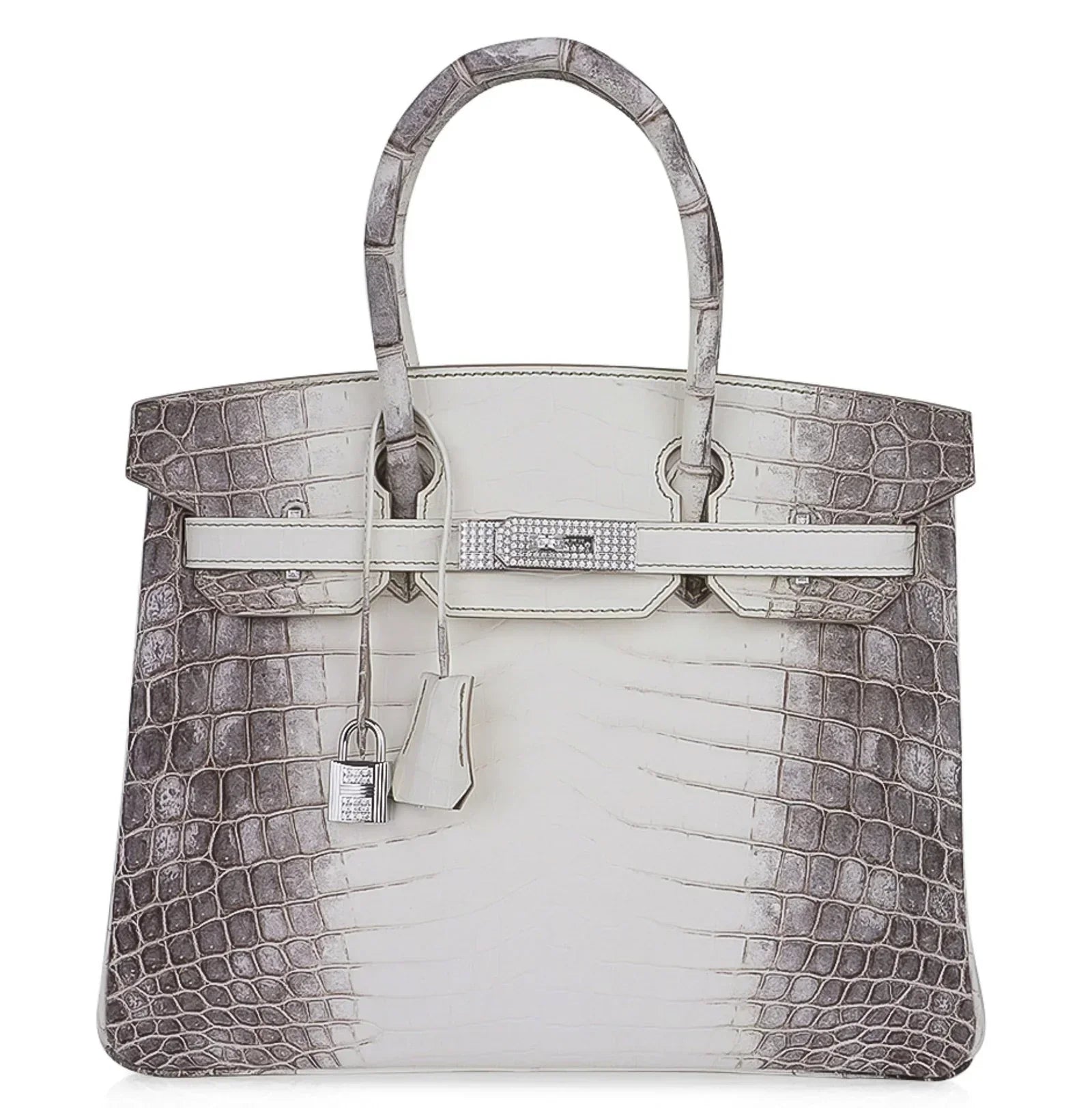 Hermes Birkin 30 Bag Diamond Himalayan Himalaya Handmade Blanc Crocodile White Gold Hardware