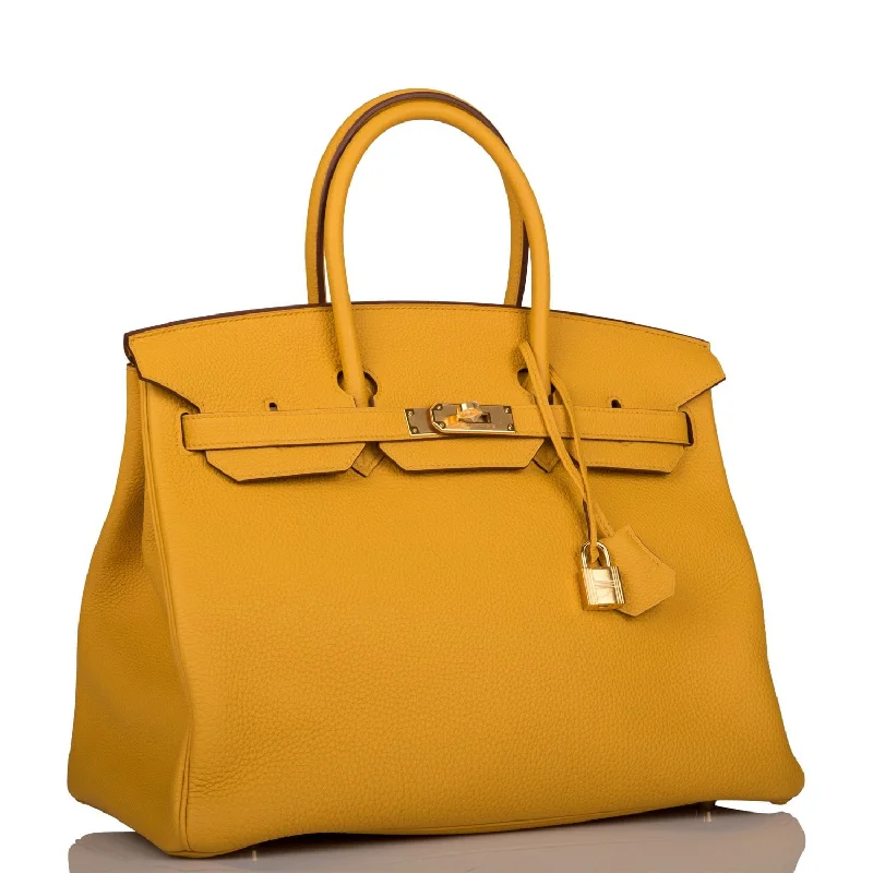 Hermes Birkin 35 Jaune Ambre Togo Gold Hardware