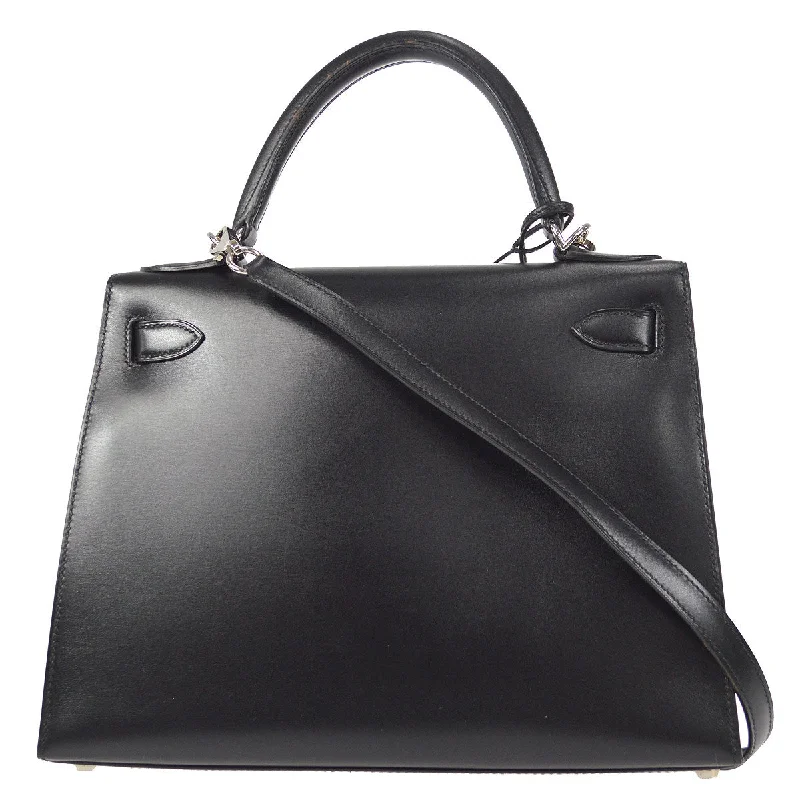 HERMES 2002 KELLY 28 SELLIER Black Box Calf