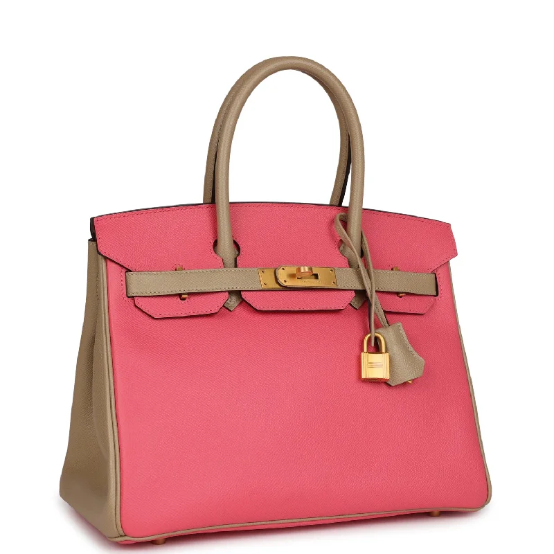 Hermes Special Order (HSS) Birkin 30 Rose Azalee and Trench Epsom Brushed Gold Hardware