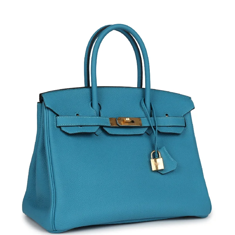 Hermes Birkin 30 Turquoise Togo Gold Hardware