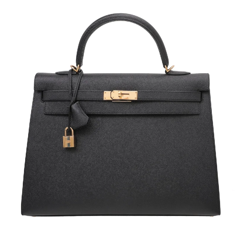 Hermes Black Sellier Kelly 35 Bag