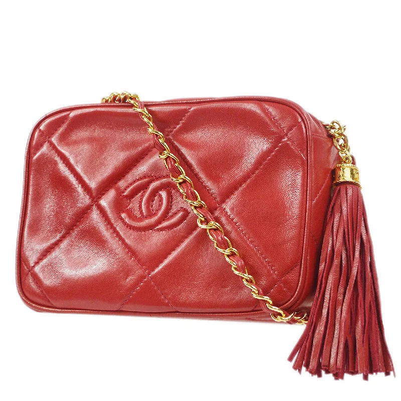 Chanel 1986-1988 Camera Bag Mini Red Lambskin