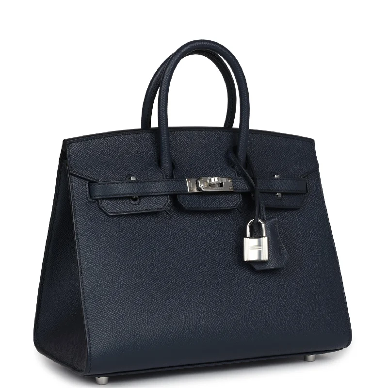 Hermes Birkin Sellier 25 Bleu Indigo Epsom Palladium Hardware