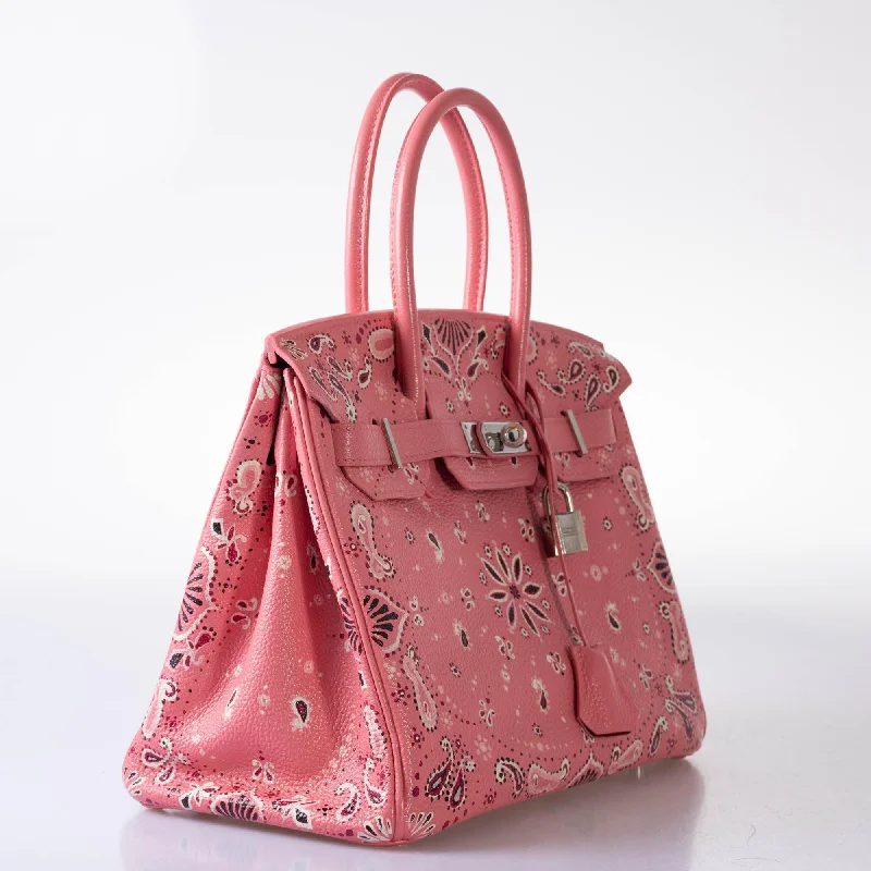 Vintage Hermès Birkin 30 Custom Pink Bandana Togo Palladium Hardware