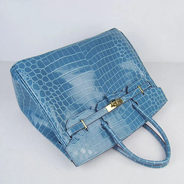 Hermes Birkin 6089 Crocodile Blue Bag