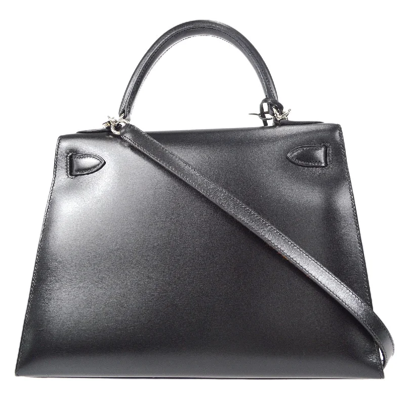 HERMES * 2003 KELLY GUILLOCHE 28 SELLIER Black Box Calf