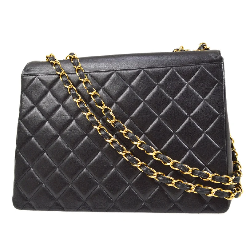 CHANEL 1991-1994 CC Flap Maxi Black Lambskin