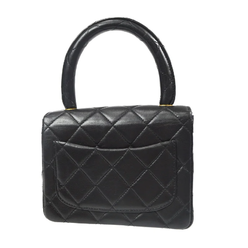 Chanel 1994 Classic Flap Handbag Micro Black Lambskin