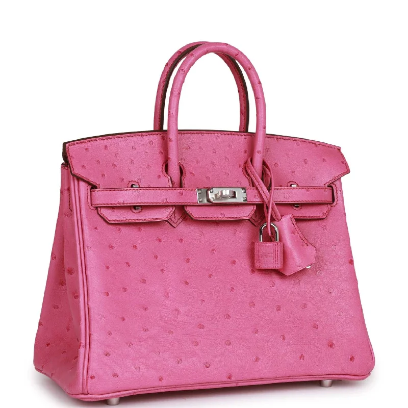 Hermes Birkin 25 Fuchsia Ostrich Palladium Hardware