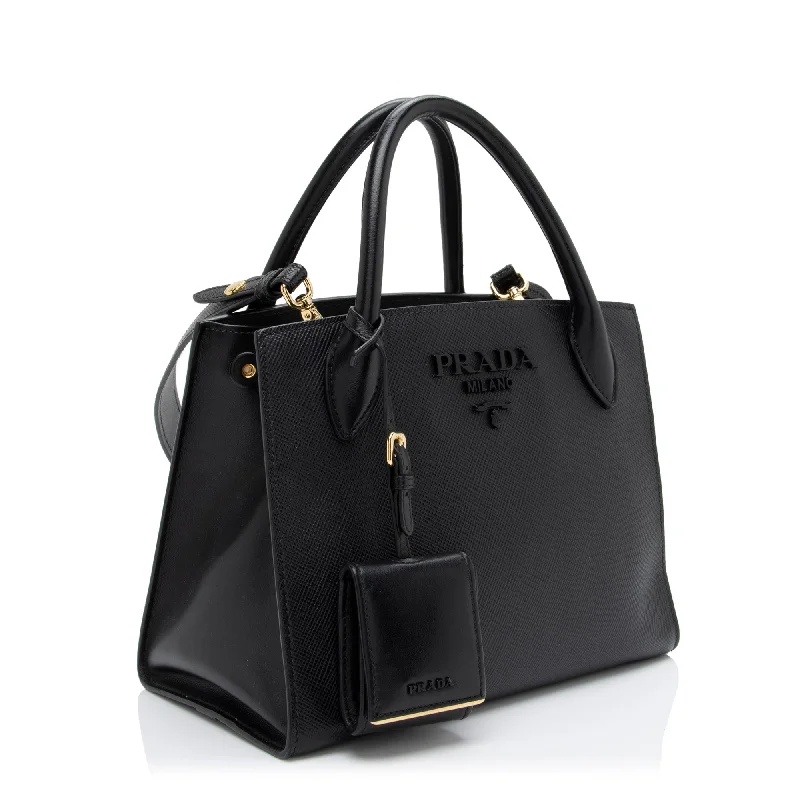 Prada Saffiano Cuir Leather Monochrome Small Tote 9NGmBJ