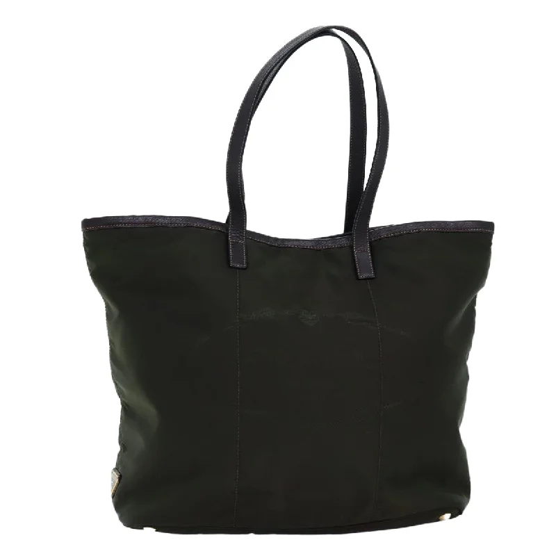 PRADA Tote Bag Nylon Khaki Auth ep4350