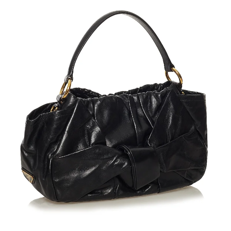 Prada Ruffled Leather Handbag 34208