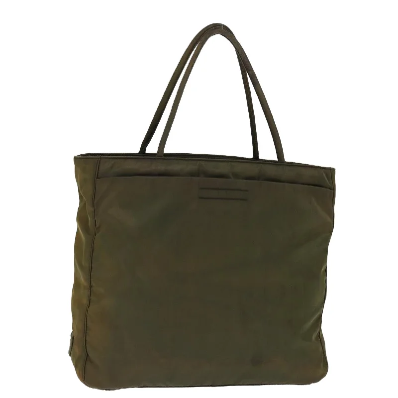 PRADA Tote Bag Nylon Khaki Auth 74204