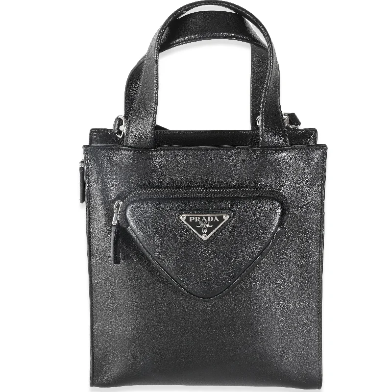 PRADA Black Nappa Small Triangle Pocket Tote