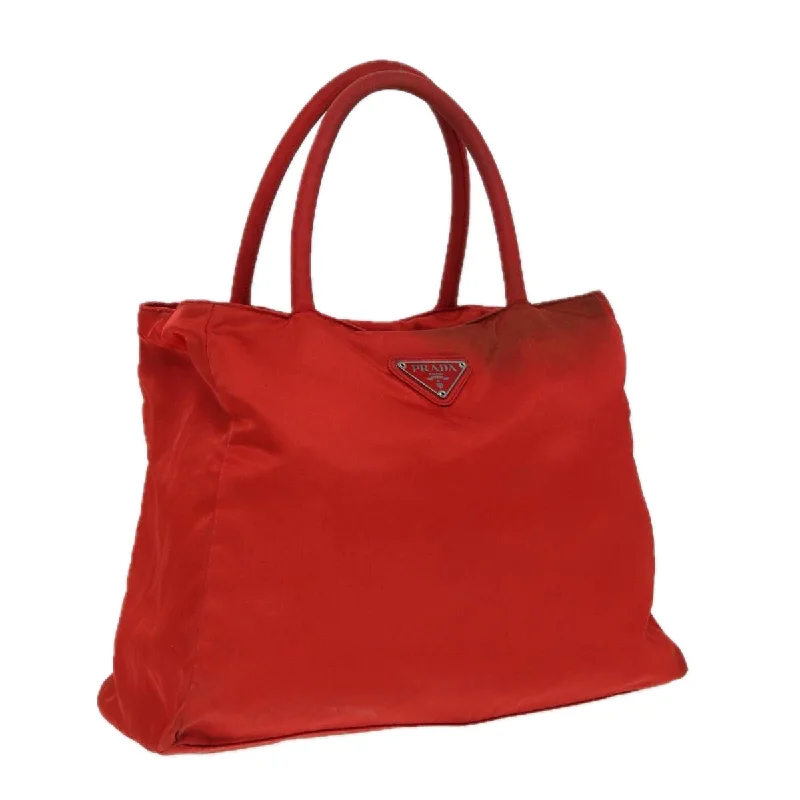 PRADA Tote Bag Nylon Red Auth 82883