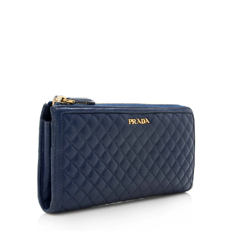 Prada Quilted Leather Zip Around Wallet 17560