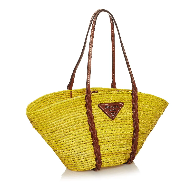 Prada Raffia Basket Tote Bag 36698