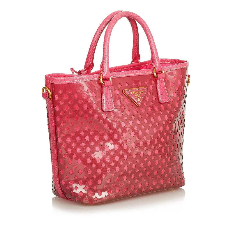 Prada Perforated Vinyl Satchel 25179