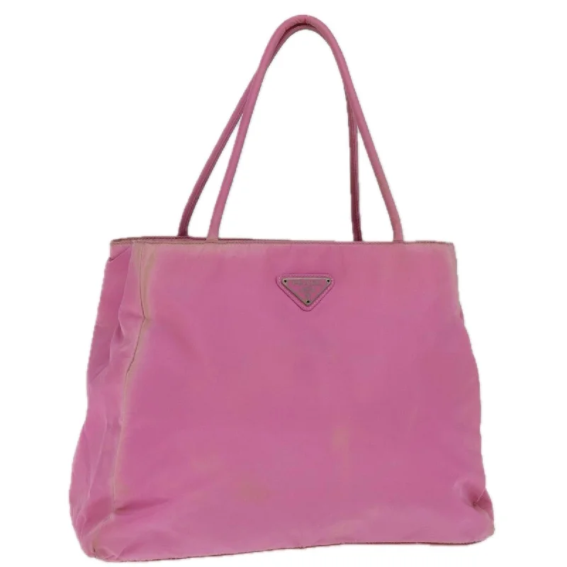 PRADA Tote Bag Nylon Pink Auth mr150