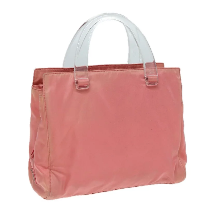 PRADA Hand Bag Nylon Pink Auth 82909