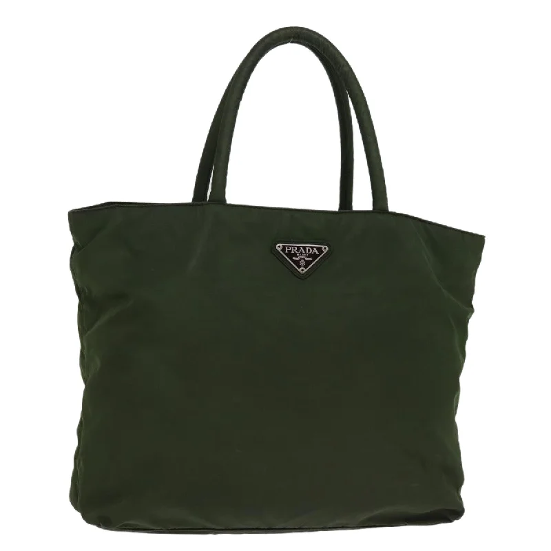 PRADA Tote Bag Nylon Khaki Auth 77212